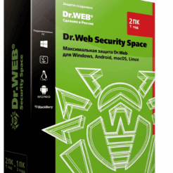 Dr.Web Security Space - лицензия на 1 год на 2 ПК