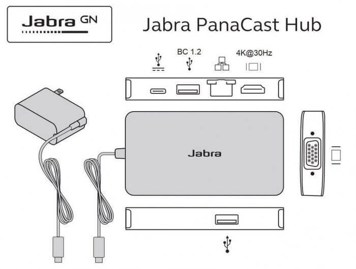Разветвитель хаб Jabra PanaCast USB Hub — схема подключения 3 купить в Ташкенте